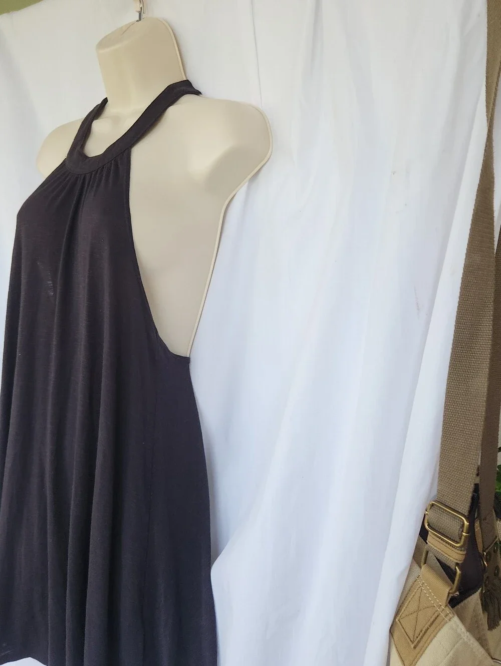 Hollister Black Open Back Swimming Suit Cover Up Mini Dress XS-M Lightweight